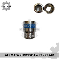 MATA 1/ 2 Inch 6 PT - 22mm Socket Wrench 22mm Socket Wrench 22mm Socket Bit/