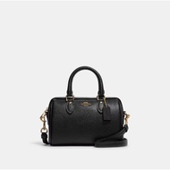 Money Back Guaranteed COACH Mini Rowan Satchel CH157 Plain Black Crossbody Women Handbag