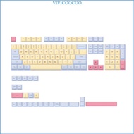 VIVI 128Keys PBT Dye Sublimation Keycaps for Mechanical Gaming Keyboard MX Switches