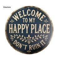 <COD> Classroom Decoration Happy Land Rustic Wooden Garden Sign Weather-resistant Fade-proof Outdoor