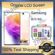 Original AMOLED Samsung Galaxy A73 5G LCD Screen With Frame Replacement