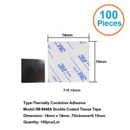 100pcs 3M9448A 14x14x0.15mm Double Coated Tissue Tape Therma
