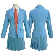 HOLOUN Skip and Loafer Anime Iwakura Mitsumi Cosplay Costume School Uniform Blue Suit Shirt JK Skirt