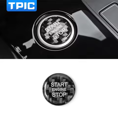 TPIC Carbon Fiber For Audi Q3 Q5 Q7 A3 8Y A4 A5 A6 C6 A7 Engine Start Button Ignition Key Trim Stick