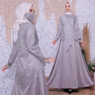 Gamis Selendang Ceruti Gamis Aida Gamis Burkat Tule/ Gamis Slendang Humaira Terbaru/ busui friendly/