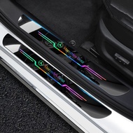 4PCS PVC Laser Seven Color Car Threshold Strip Is Suitable For Mercedes Benz W207 W211 W205 W124 W213 W218 W222 W212 W204 W220 W206 W220 GLA GLC CLA Car Door Sticker Accessories