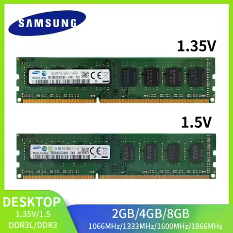 SAMSUNG DDR3L/DDR3 DIMM Ram 8GB 4GB 2GB 1866MHz 1600MHz 1333MHz 1066MHz Desktop Memory 240Pin DIMM 1