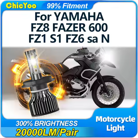 120W LED Motorcycle Headlight Bulb 20000LM 6000K White Hi/Lo Beam Moto Light 12V For YAMAHA FZ8 FAZE
