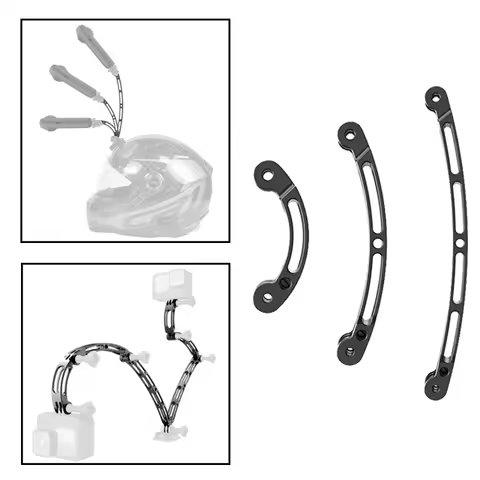 3 Way Aluminum Alloy Mount Helmet Extension Arm Curved Pole Selfie Stick for GoPro 11 insta360 one X