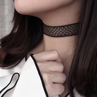Noir Black Lace Choker Necklace / korea korean fashion accessories jewelry jewellry item jewel 925 s