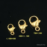 14K Gesper Spring Bersalut Emas Gesper Ekor Ikan DIY Gesper Titisan Air Kalung Gesper Gesper Mutiara