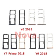 SIM Card Tray for Huawei Y6 Y7 Prime Y9 2018 Phone Case Slot Holder Cellphone Part