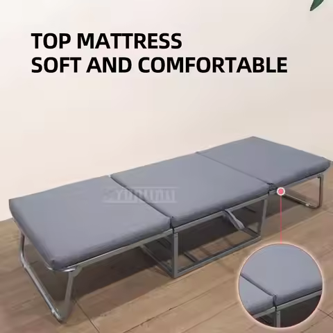 Office Home Folding Bed Portable Recliner for Office Nap Bed Gray Tri-fold Folding Bed No installati
