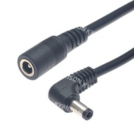 DC Power Plug 90 Degree Anlge 5.5 x 2.5mm / 5.5 x 2.1mm Male To 5.5 x 2.5mm / 5.5 x 2.1mm Female Jac