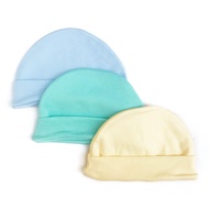 Happiness Babyshop - ARUCHI-3 pcs Topi Bayi / Baby-Polos Boy (biru kuning tosca)