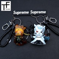 4ชิ้น/เซ็ต High-End Naruto Pikachu หกช่องพวงกุญแจจี้ห้อยรถยนต์กับดิน (In Stock)