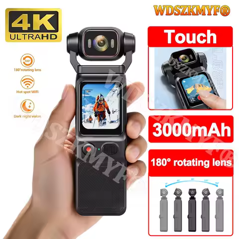4K Pocket camera Video recording camera, Rechargeable 1000mah/3000mAh, 4K Handheld action camera 1.6