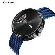 SINOBI Mens Fashion Watches Design Creative Wristwatch Stainless Steel Mesh Strap Mens Business Watch Relogio Masculino SYUE