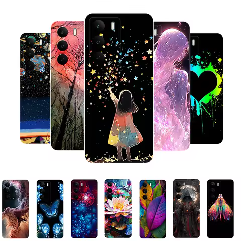 For Realme C71 4G Case Realme C71 Cover Flower Girl Painted Silicon Case For RealmeC71 C 71 RMX5303 