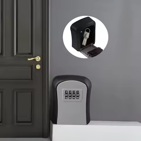 1pc Wall-Mounted Key Storage Box, Password Key Box, Outdoor Resettable Secret Code Lock Safe Lock Bo