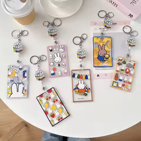 Transparent Card Stretch Anti-lost Telescopic Student Schoolbag Hanging Cartoon Miffy Octopus Metro 