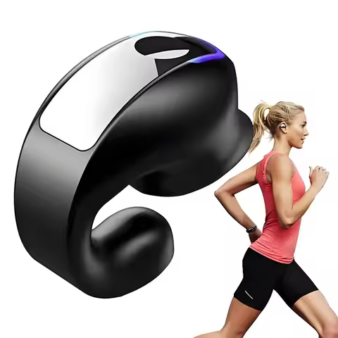 Bone Conduction Headphones Bluetooth 5.3 Ear Clip Lightweight Business Sports Earphone
