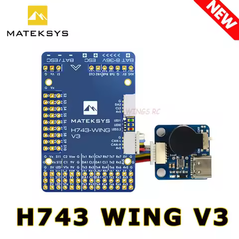 MATEK System H743-WING V3 STM32H743VIT6 3-8S Built-in OSD Baro Flight Controller For RC Multirotor A
