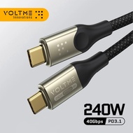 Kabel USB C VOLTME 240W PD 3.1 Pengecasan Pantas Supercharge untuk Macbook Pro Pemindahan Data 40 Gb