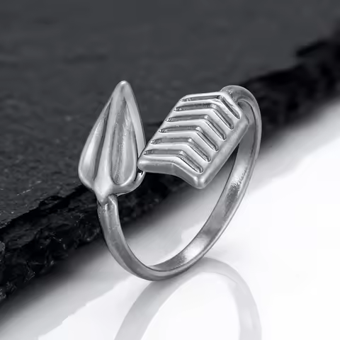 Vintage Creative Arrow Ring for Men,New Stainless Steel Arrow Open Ring,Fashion Punk Jewelry Gift