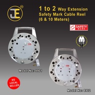 1 & 2 Way Extension Safety Mark Cable Reel (6 & 10 Meter)