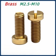 [MX] Brass Flat Slot Screw M2.5-M10 GB65 National Standard Brass Flat Slotted Cylindrical Head Screw