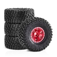 4pcs 57mm 1.0" Metal Beadlock Wheel Tire Set For 1/18 1/24 RC Crawler Car TRXS 4M SCX24 AX24 FCX24 U