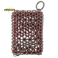 Cast Iron Skillet Cleaner,316 Stainless Steel Chainmail Cleaning Scrubber Silicone Scrubber,for Kitc