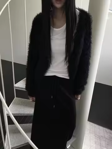 Korean Sle Warm Plu Knitted Sweater Coat ort Outerwear Gentle Versatile Autumn Winter Unique SEI Com
