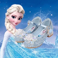 Kids Girl Sandals Princess Shoes budak kasut perempuan Girls High Heels Elsa Crystal Western Style S