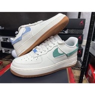 NIKE Air Force 1 藍綠 鴛鴦 解構 斷勾 AF1 女款 BV0740-100