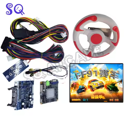 DIY Arcade Cabinet Children FF91 Racing Game Driving Simulator Machine Kit Part With Racing Board St