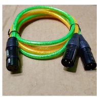 3Pin XLR Female Jack To Dual 2Male Plug Y Splitter Cable Adaptor Audio heavy duty yellow green(1M)