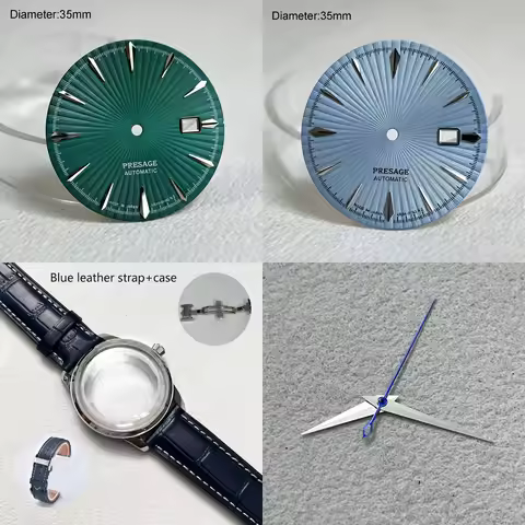 35mm nh35 S logo dial black-brown Tiffa blue PRESAGE s dial for nh35 movement SRP852J1/SRPG23J1/SRPD