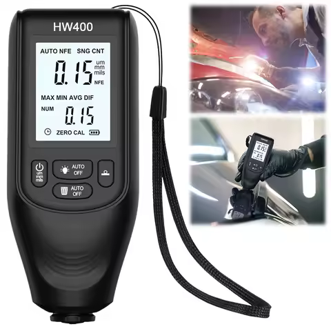 HW-400 Digital Paint Thickness Gauge 0-2000UM Car Coating Depth Gauge Paint Mil Thickness Tester for