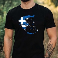 Mens Greece/Greece Motif Cotton T-Shirt