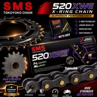 ✅SMS KAWASAKI ER6 / ER-6 SMS Sprocket 520 ( 1SET ) WITH 520 XWE X-RING CHAIN SPOCKET ER6 YB10 YTX9A 
