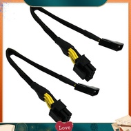 clara2 Pcs LP4  Male to CPU 8 Pin (4+4) EPS-12V Power Adapter Converter Sleeved Cable 13-Inch(33cm)