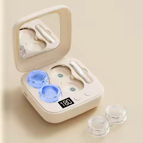Rechargable portable Ultrasonic Contact Lens Cleaner machine Fit Disposal Soft Lens, Colored Contact