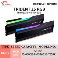 G.SKILL DDR5 TRIDENT Z5 RGB RAM DUAL CHANNEL 6600MHZ INTEL | 1.40V | 4800 MT/s | [2x16GB 34-40-40-105] | (BLACK F5-6600J3440G16GX2-TZ5RK)