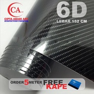 [ ] STICKER CARBON STICKER 5D FIBER SUPER GLOSSY - 6D BLACK L-152