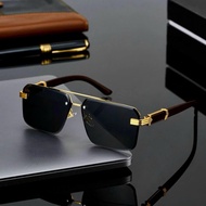 [THANH LÝ] Kính mát nam dáng vuông gọng kính vân gỗ sang trọng kính thời trang nam