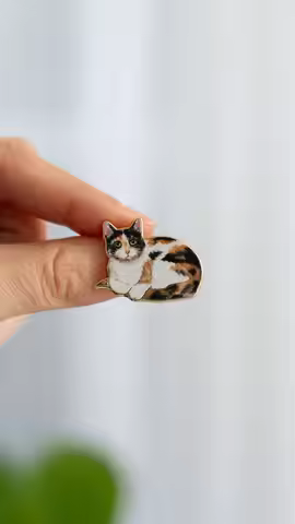 Calico v2 Cat Enamel Pin, Animal Lover Pet Lover Gift, Cats Lapel Brooch