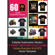60 New Editable Sublimation T-shirt Design Template Adobe Illustrator Format Ai/Vector - [ T-SHIRT Kelab MOTORCYCLE ]
