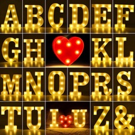 유 ◹ ▩ ♞3D Led Letter Light Name Letter Standee Lettering Name for Backdrop Birthday Decoration Part